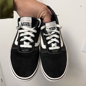 VANS OLD SKOOL SK8 LOW TOP BLACK WHITE SNEAKERS WOMEN SIZE 8.5 USED